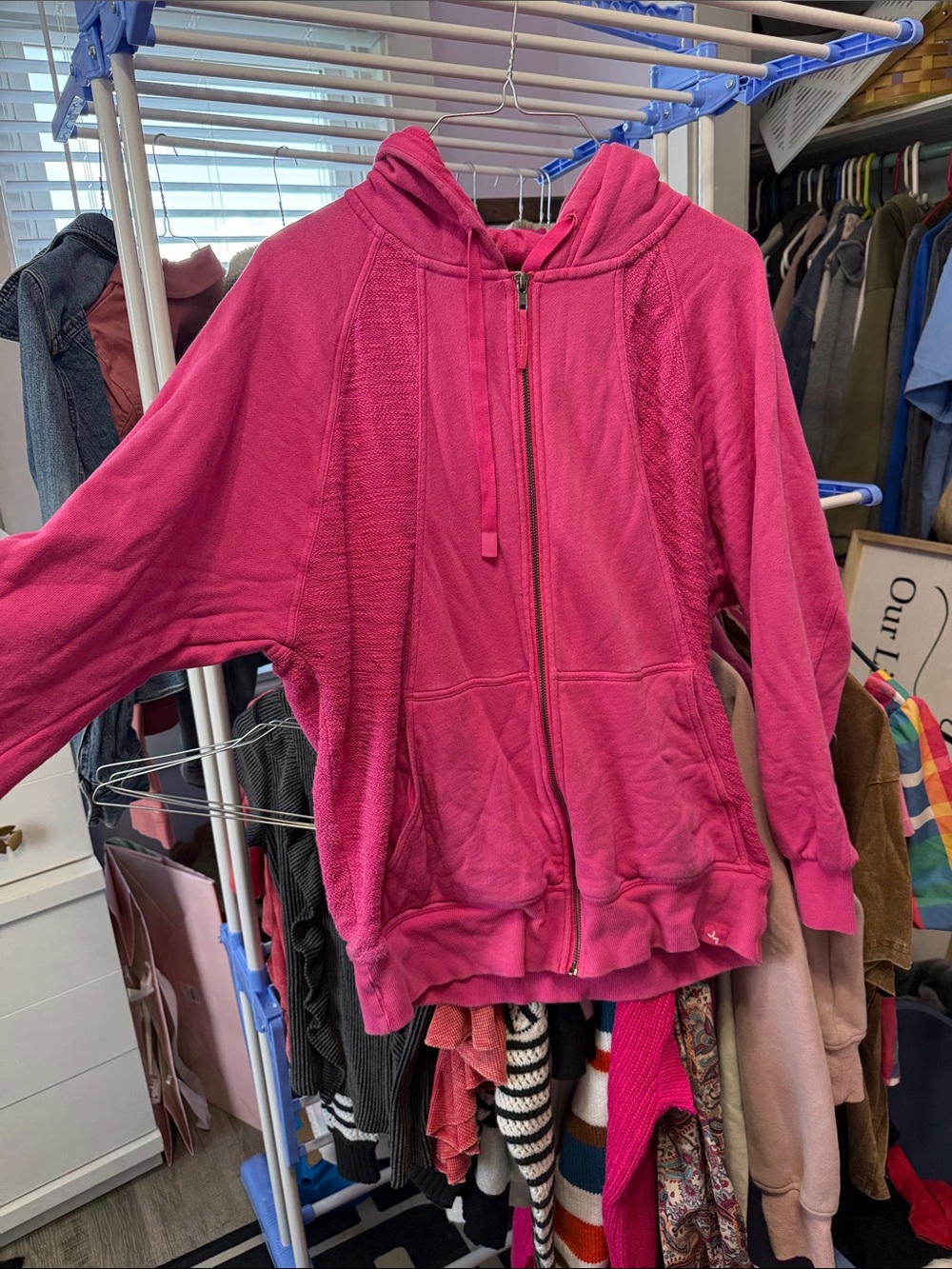 JoyLab Hot Pink Zip Hoodie with Metal Zipper